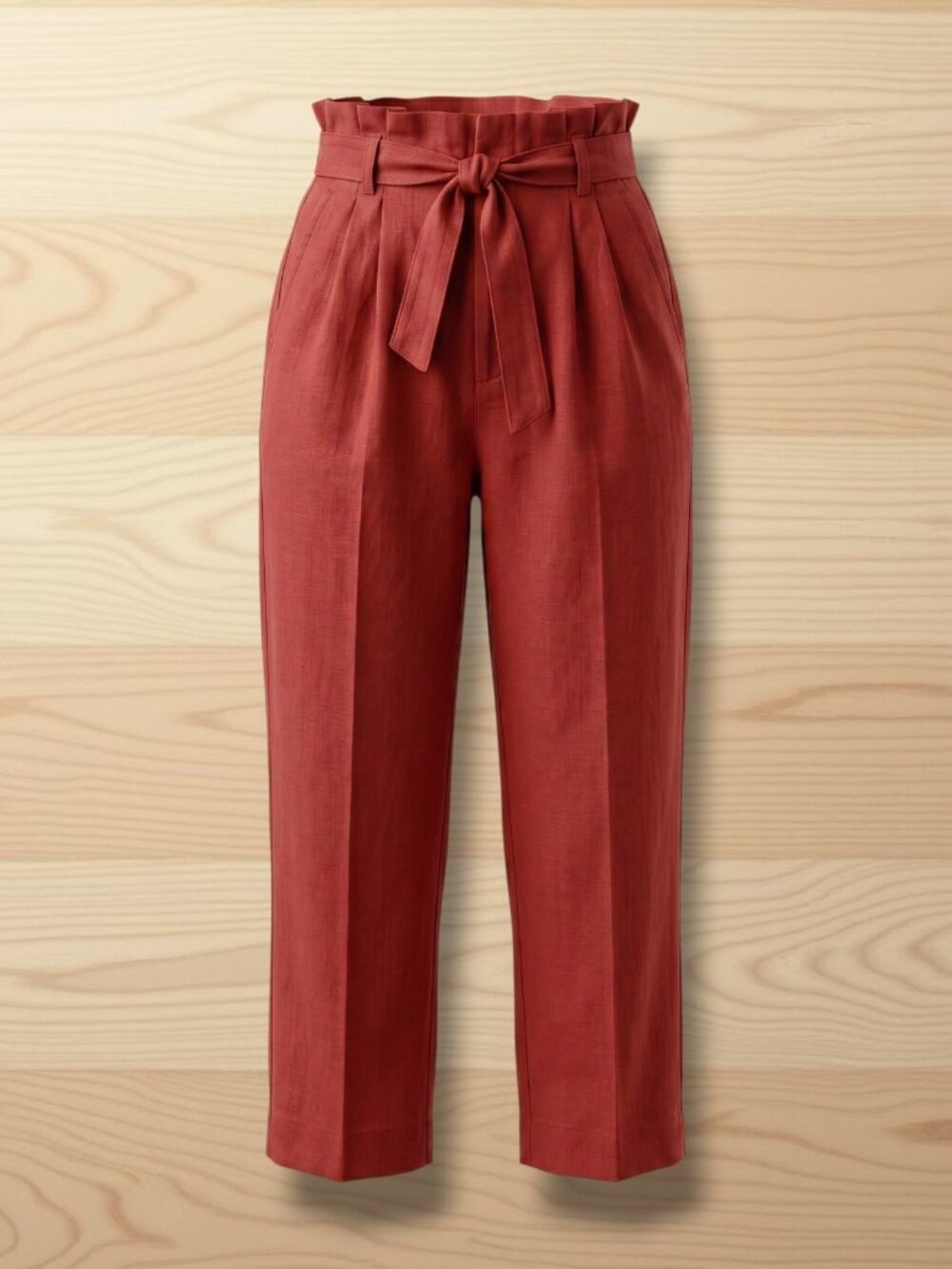 Joie Burnt Orange 100% Linen Belted High Waisted Flare Pants S